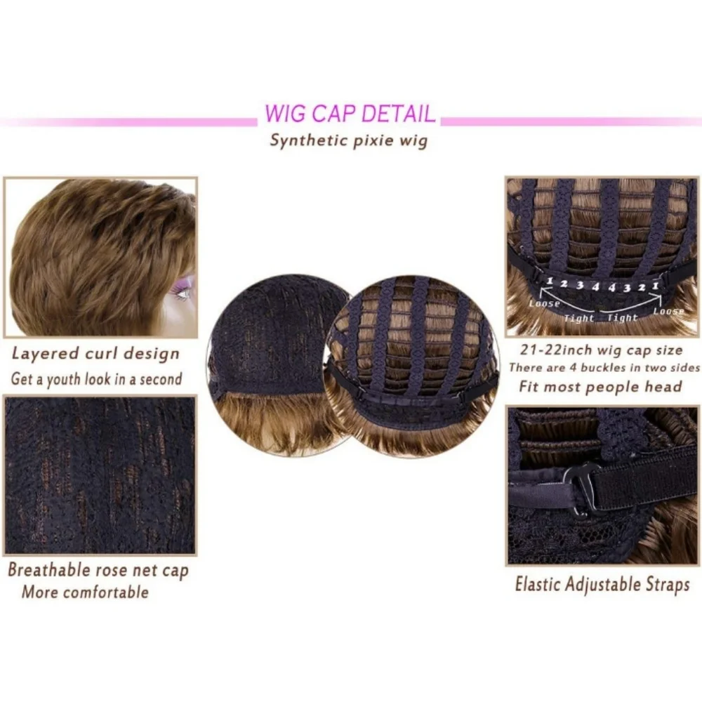 Blooming Hair Layered Pixie Short Wig
